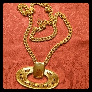 Vintage Gold Tone Necklace and Pendant